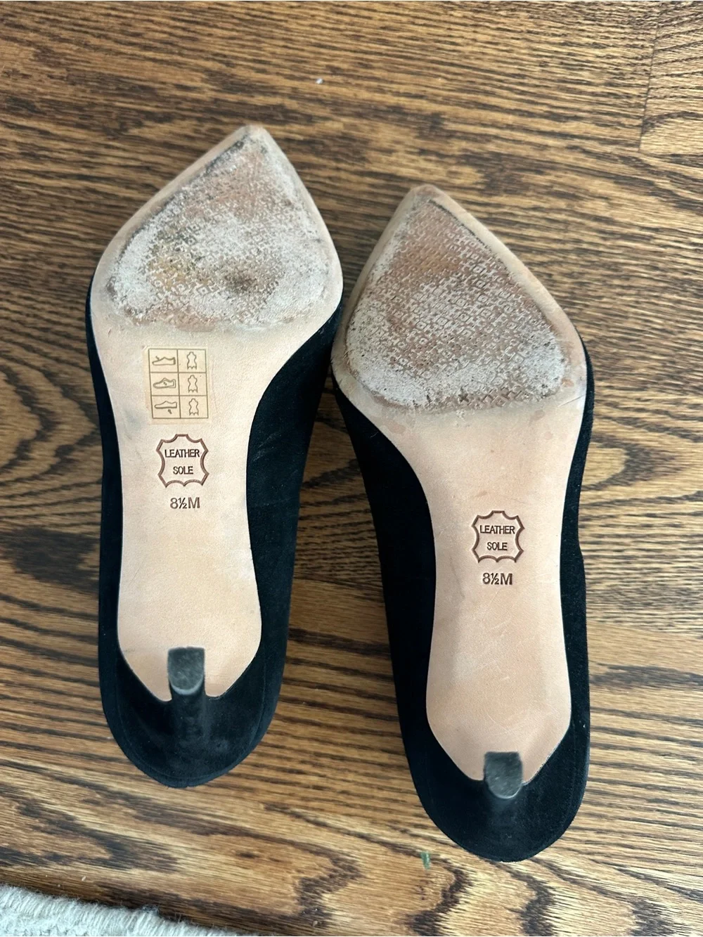 Tory Burch Black Suede Pointed Toe Pumps with Silver Floral Cutout